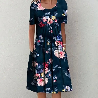 🔥S-5XL💗 Rochie midi cu imprimeu de grădină, nouă în 2026