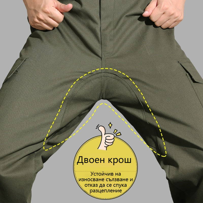 🛠️ 👖Подсилен работен панталон с усилено дъно, дебела устойчива материя, дишащ и удобен с много джобове