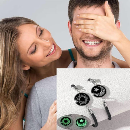 🎁💖Súprava 2 náramkov Slnko a Mesiac – Žiariace šperky pre páry pre lásku na diaľku