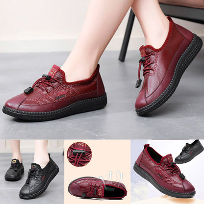 【35-41】Zapatos cálidos de felpa de cuero suave de alta calidad para mujer, suaves y antideslizantes.