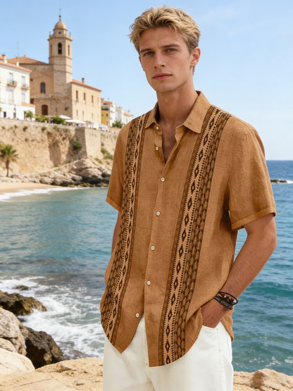 🎁✨【S-5XL】Camisa de verano de manga corta con solapa para hombre