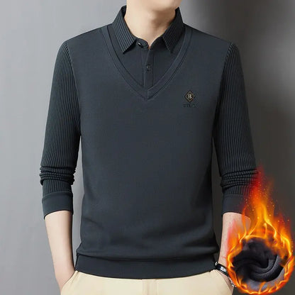 🔥👔【M-4XL】Top cald pentru bărbați din cașmir premium, din două piese, all-in-one