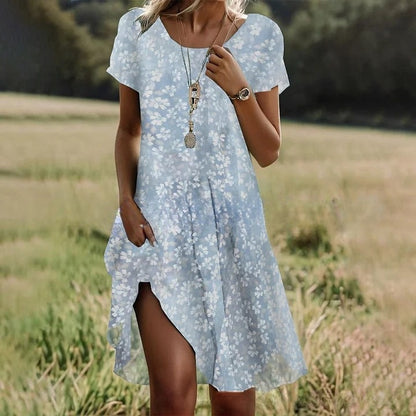 🛒📣【Último día de la promoción】【S-3XL】💖👗Nuevo vestido casual estampado de cuello redondo para primavera y verano 2026 🌸🌞