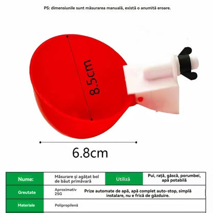 🔥🐔【Cumpărați 5 și primiți 5 gratuit】【10 buc】Fântână de apă automată, bol de băut pentru păsări de curte, accesorii de hrănire pentru fermă, pentru pui, rață, gâscă, porumbel