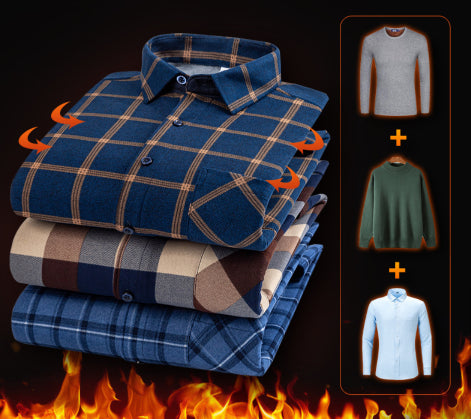 👔Halloween 50% zniżki  🔥 Jesienno-zimowa ciepła koszula biznesowa z długim rękawem