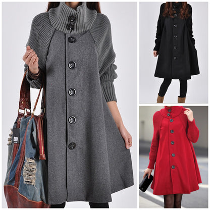 👗【M-5XL】Moden korejski plašč 2025 – jesensko-zimska oversize ženska jakna s plaščem