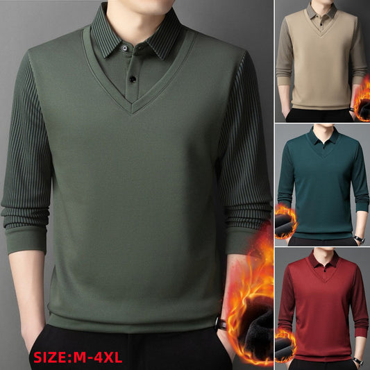 👔[M-4XL] Camisa cálida y engrosada con forro polar para hombre