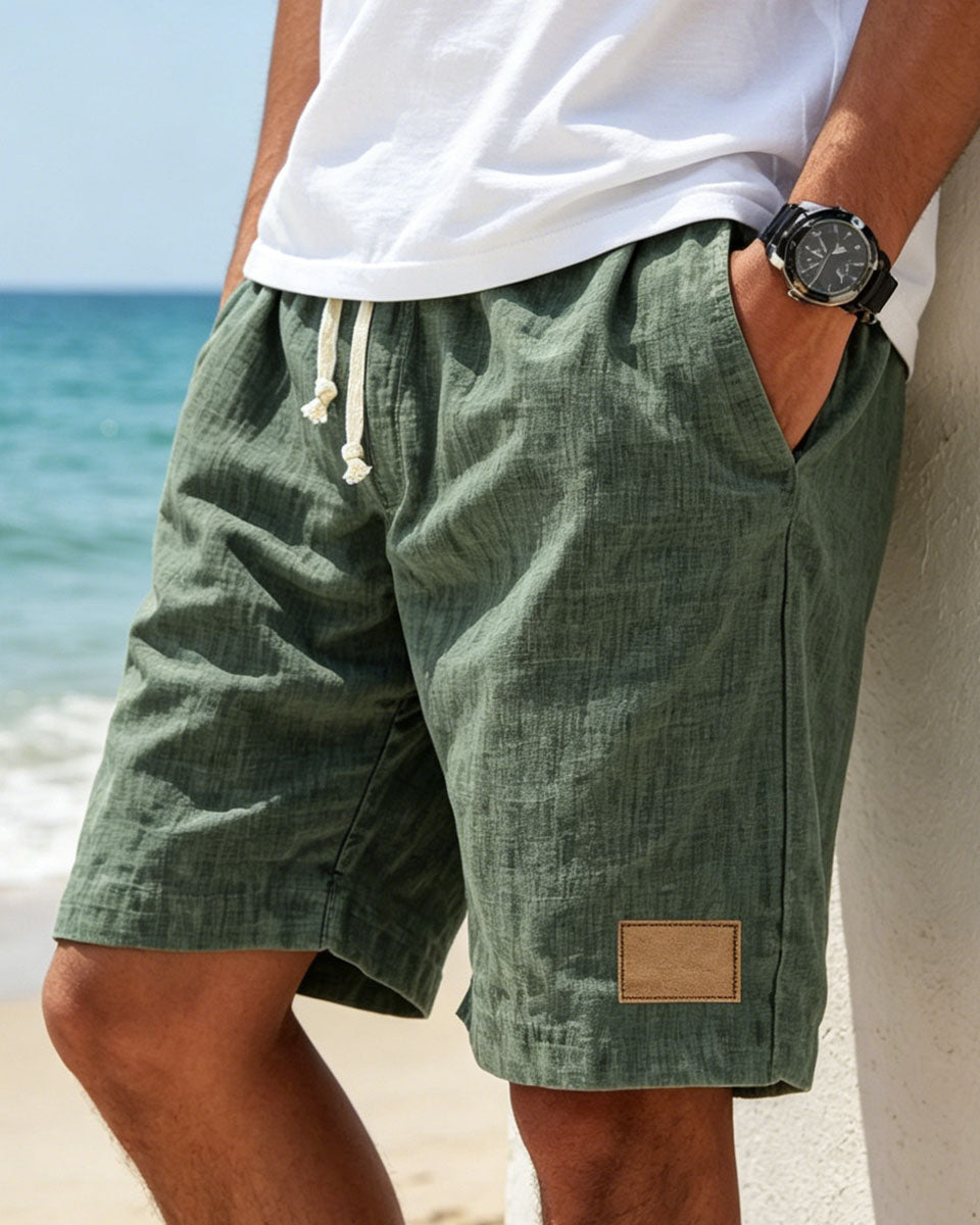 ⏳🔥【Ultima zi cu reducere de 50%】👖 【S-5XL】【55-110 kg】Pantaloni scurți casual din in pentru bărbați, cu șnur, pentru anul 2026 (mărimi mari).