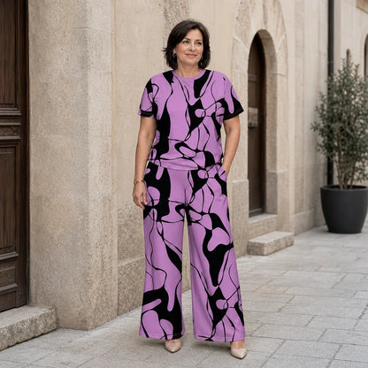 🛍️ Elegant și Lejer! Set Plus Size de Vară cu Imprimeu Geometric Modern | S-5XL