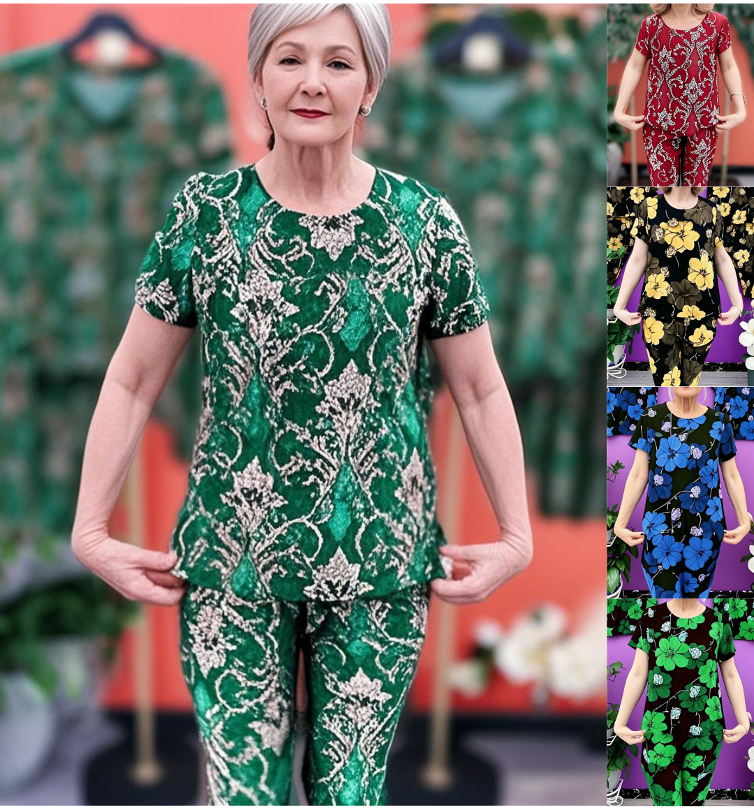 🔥【Top + Pantaloni】【S-4XL】😍Costum subțire din două piese, elegant, casual, din mătase glacială