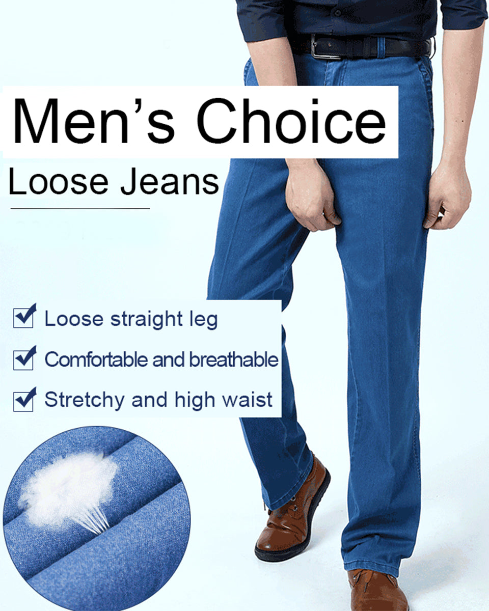 💁‍♂️👖Reducere pentru o perioadă limitată de timp👖 2025 noi blugi elastici cu talie înaltă pentru bărbați de dimensiuni mari-4034795