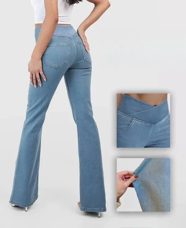 👖 50% reducere🔥 [40-110kg] Blugi crossover cu talie înaltă, la modă