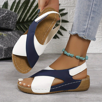 💞✨【36-43】Nouă sandale plate pentru femei de culoare contrastantă, confortabile, casual și versatile