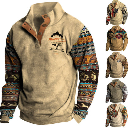 🔥【50% zniżki】【S-3XL】2025 nowa jesienna męska bluza z długim rękawem i nadrukiem 3D