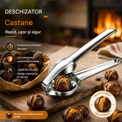 🌰2 bucăți la doar 139 lei🌰 Dispozitiv din inox pentru despicat castane — Rapid și fără efort!