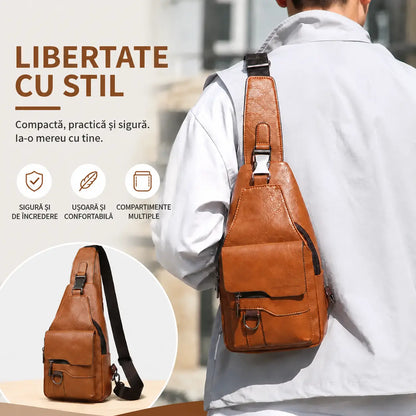 🎒 Geantă de umăr retro din piele naturală impermeabilă: un accesoriu esențial pentru naveta zilnică