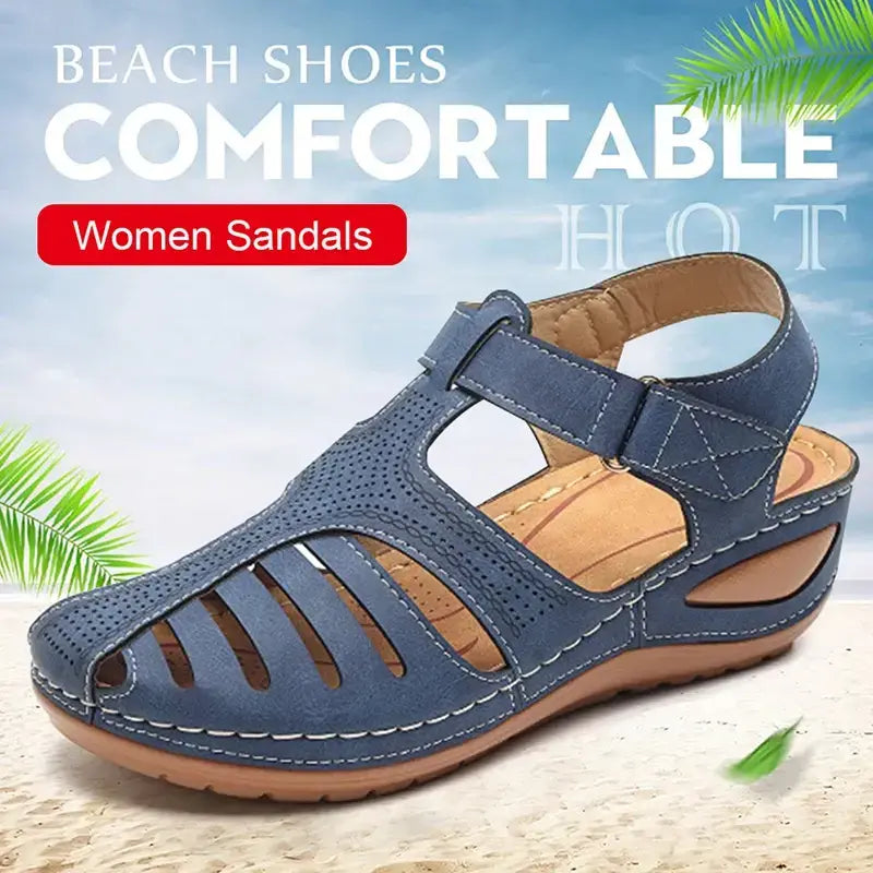 👍【Model îmbunătățit din piele naturală de calitate superioară】Sandale elegante și confortabile cu talpă moale