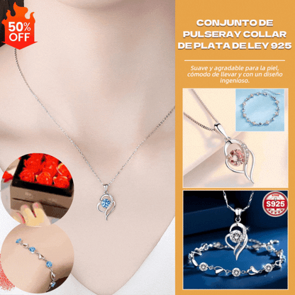 ✨✨Set pulsera de plata 925 + collar Corazón del Océano