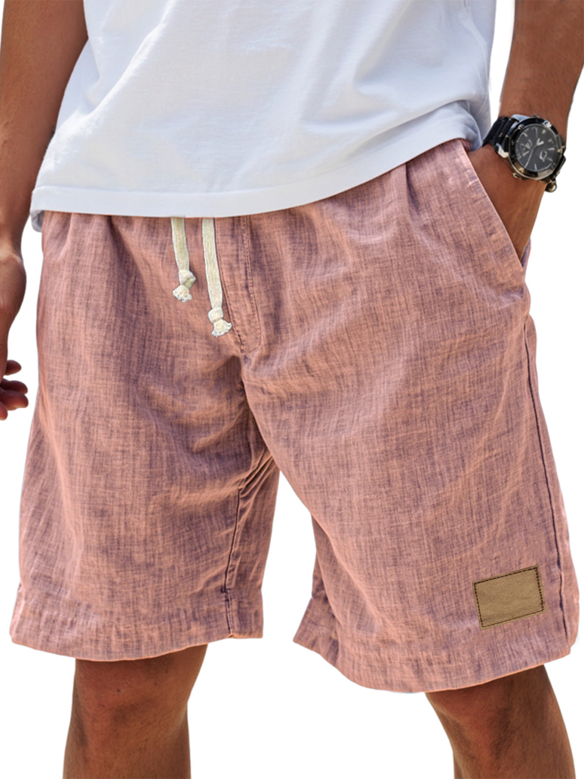 ⏳🔥【Ultima zi cu reducere de 50%】👖 【S-5XL】【55-110 kg】Pantaloni scurți casual din in pentru bărbați, cu șnur, pentru anul 2026 (mărimi mari).