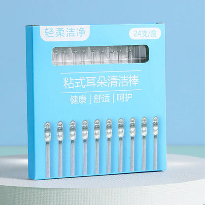 👂【Set de 4 cutii/96 bucăți】Bețișoare de urechi cu vârf din silicon — curățare profundă a urechilor, sigure și delicate, potrivite pentru întreaga familie