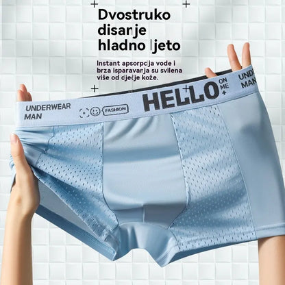 🔥【6 buc】Boxeri bărbătești din material Air Mesh Ice Silk. Elastic, confortabil și respirabil.