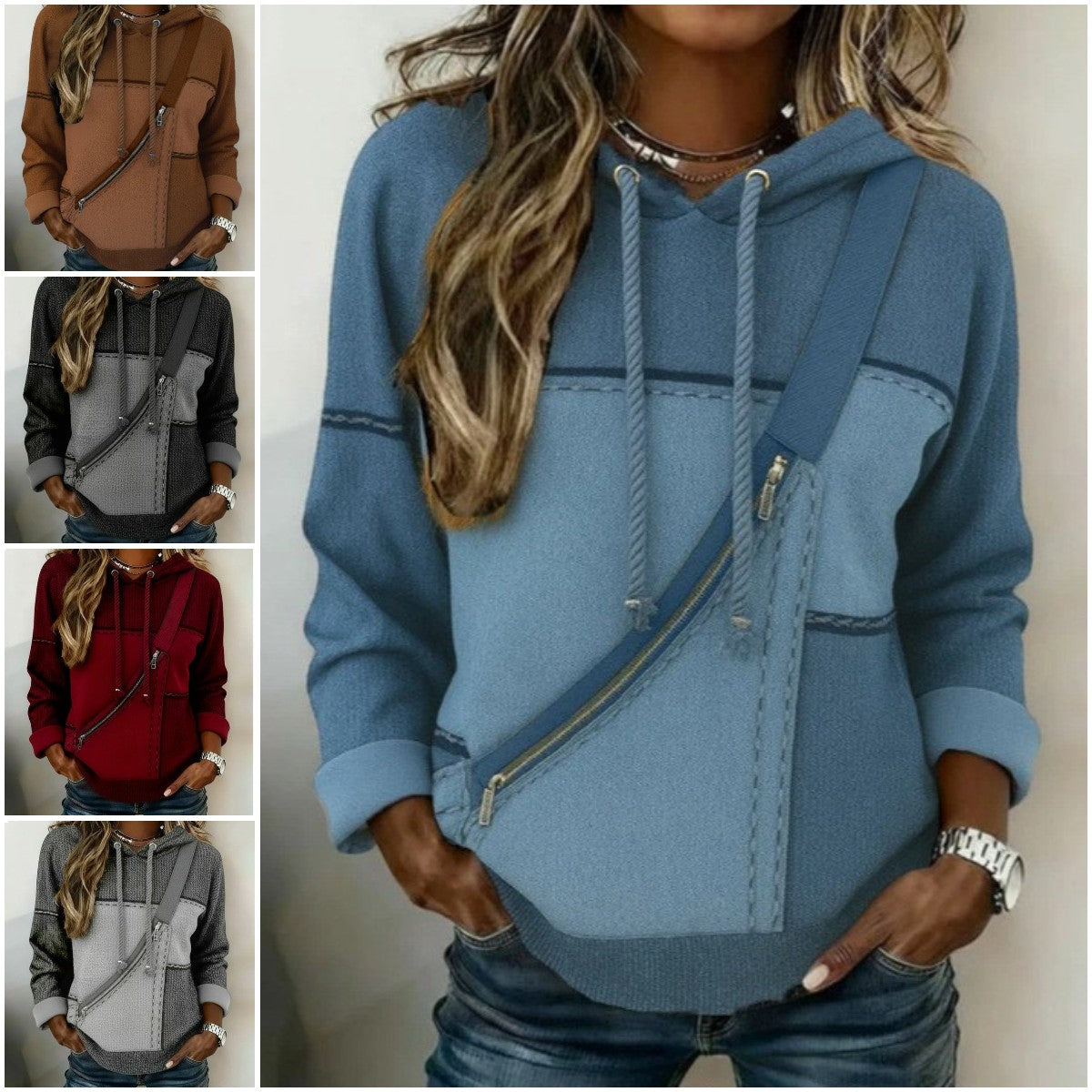 🔥【Envío gratis】🎀🎀【S-5XL】Sudadera con capucha y manga larga estampada para mujer