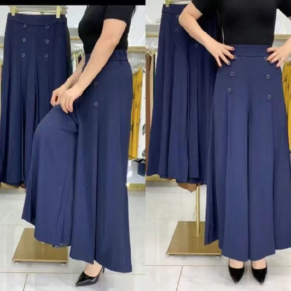 【M-5XL】Pantaloni eleganți, plisați, cu talie înaltă și croială largă, pentru femei