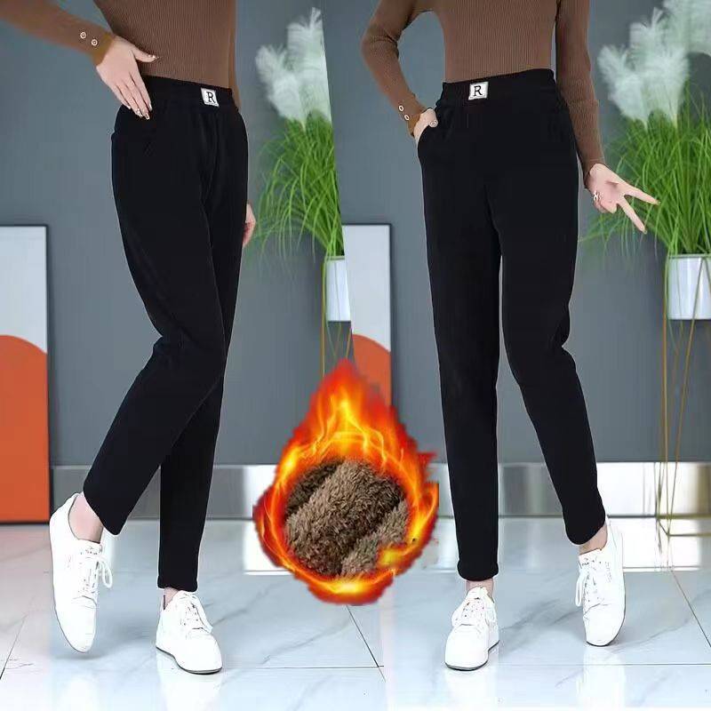 【Vroča prodaja】 [S-3XL, 40-83kg] Nove jesensko-zimske nove ženske žametne hlače za prosti čas z visokim pasom