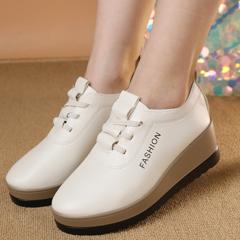 🔥【Jesienny bestseller】【35-42】Damskie skórzane buty z grubą podeszwą, nowy jesienny trend w modzie