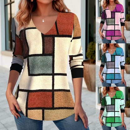 🔥【S–5XL】🌸Пролетен и есенен топ с V-образно деколте - модерен и удобен
