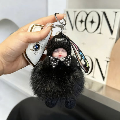 😴🧸🚗Kup 2, a 2 dostaniesz gratis🔥Wisiorek do samochodu w kształcie śpiącej lalki, pluszowy brelok z postacią z kreskówki.