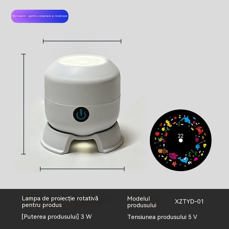 🌈💡Proiector LED rotativ dinamic cu efecte de lumină în șapte culori
