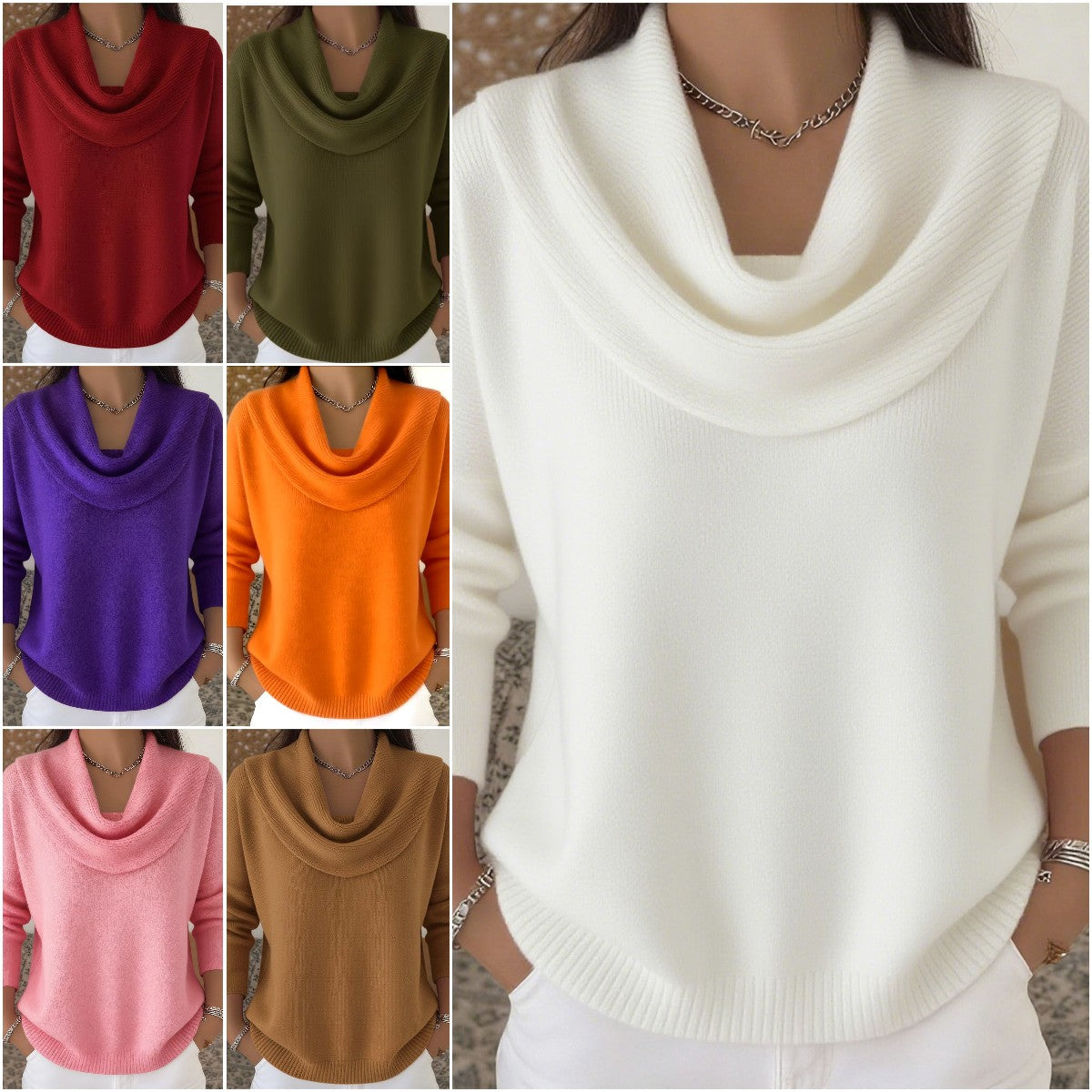 🔥【S-3XL】Suéter liso de manga larga otoño invierno 2026