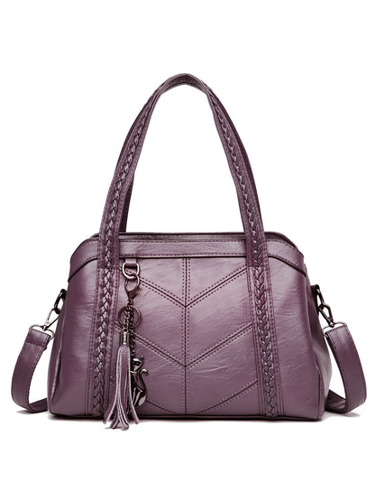 👜💟【50% ZNIŻKI】Torba z miękkiej skóry, torebka, duża pojemność, trzy przegrody, wodoodporna i odporna na zarysowania