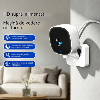 Cameră de înaltă definiție cu sistem inteligent de monitorizare a casei prin WiFi wireless de la distanță, vedere nocturnă în infraroșu, interfon bidirecțional și cameră de înaltă definiție.