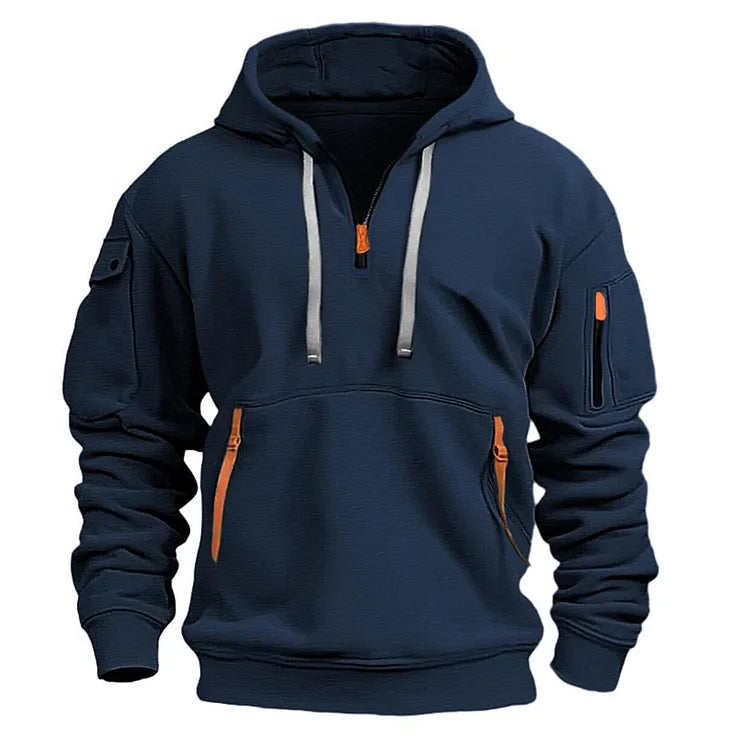 👕Noutate pentru toamnă/iarnă [Mărimi S-5XL] Hanorac bărbătesc cu fermoar și buzunare multiple – Livrare gratuită