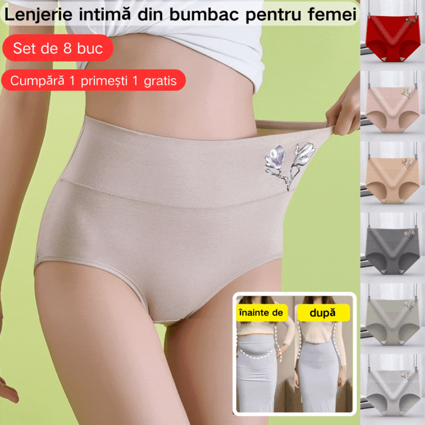 🩲🏆Cumpără 4, primești 4 gratis🔥【40-85 kg】Chiloți din bumbac fără cusături, antibacterieni