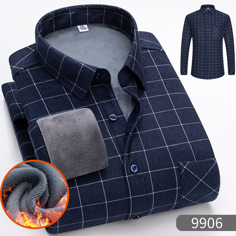 🔥【Reducere 50%】Doar 179 lei bucata 👔【L–5XL】Cămașă office călduroasă, cu mânecă lungă