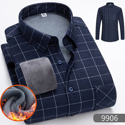 🔥【Reducere 50%】Doar 179 lei bucata 👔【L–5XL】Cămașă office călduroasă, cu mânecă lungă
