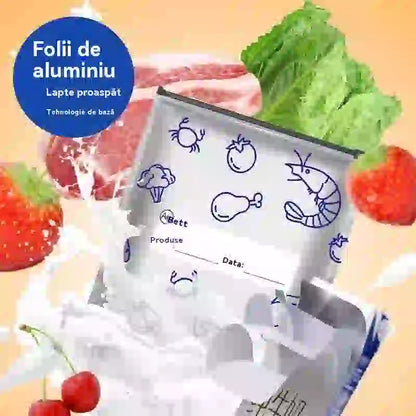 🔥🔥Un total de 30 de pungi antibacteriene din folie de aluminiu, super ușor de utilizat, pentru păstrarea prospețimii.