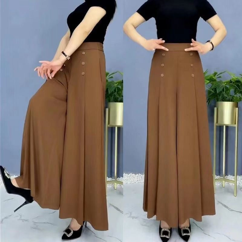 【M-5XL】Pantaloni eleganți, plisați, cu talie înaltă și croială largă, pentru femei