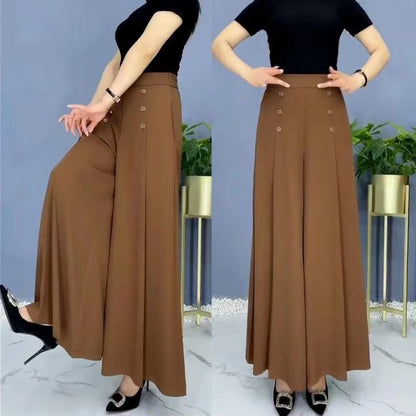 【M-5XL】Pantaloni eleganți, plisați, cu talie înaltă și croială largă, pentru femei