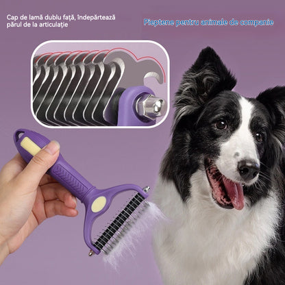 🔥🐕🐱【Cumpără 1, primești 1 gratuit】Pieptene multifuncțional 3 în 1 pentru descurcarea părului de animale, pieptene pentru îndepărtarea părului de câine și pisică