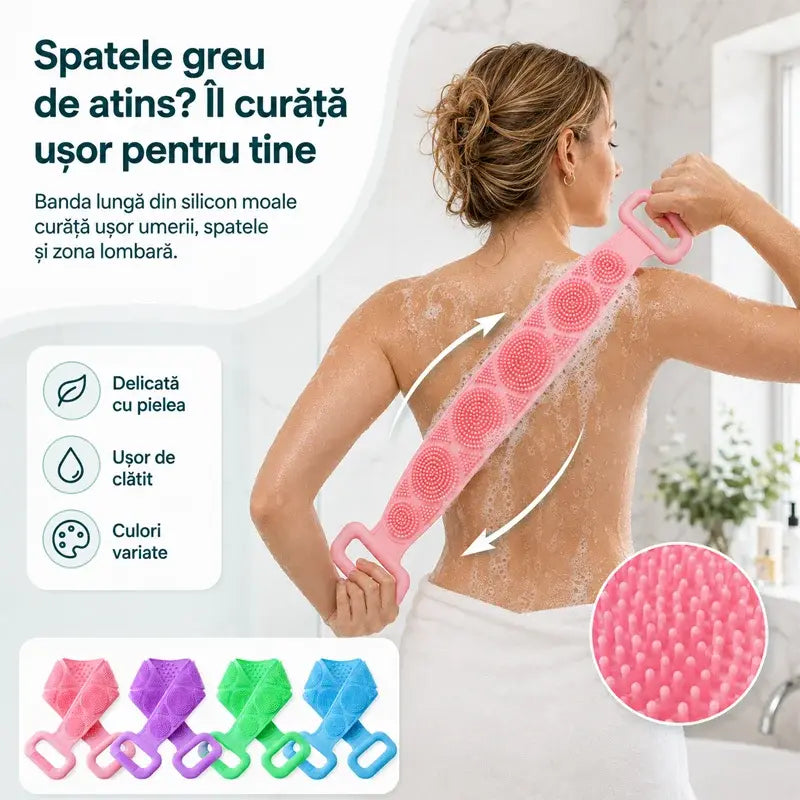 ✨【cumpără unul și primești unul gratis】Prosop de baie din silicon, dublu strat, lung și gros (70 cm/180 g) – Ofertă limitată:  (vei primi 2 bucăți într-o cutie colorată)! 🧼✨