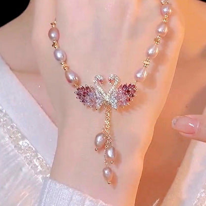 ⭐【Compra 1 y llévate 1 gratis】Nuevo collar de perlas de cisne de lujo premium
