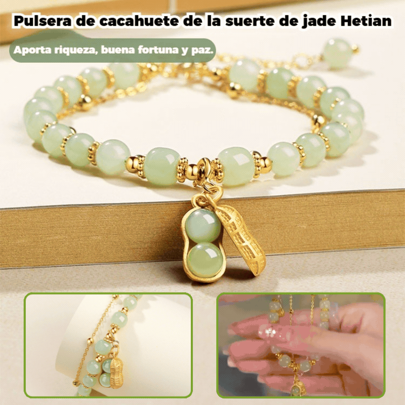🔥【50% de descuento】Una pulsera de jade Hetian de doble capa, que simboliza la buena fortuna y la prosperidad.