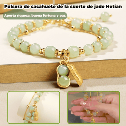 🔥【50% de descuento】Una pulsera de jade Hetian de doble capa, que simboliza la buena fortuna y la prosperidad.