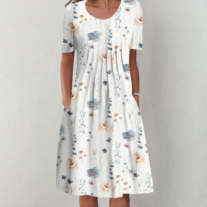 🔥S-5XL💗 Rochie midi cu imprimeu de grădină, nouă în 2025-4032998