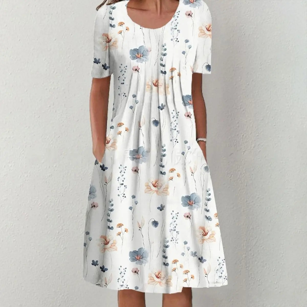 🔥S-5XL💗 Rochie midi cu imprimeu de grădină, nouă în 2026