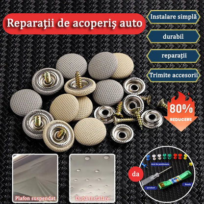 【30 buc】Pânza de pe acoperișul mașinii cade, reparați catarama de fixare a cuielor Modificare și recondiționare interior a mașinii chins fără demontare (kit de instrumente de instalare + șurubelniță + prosop inclus)